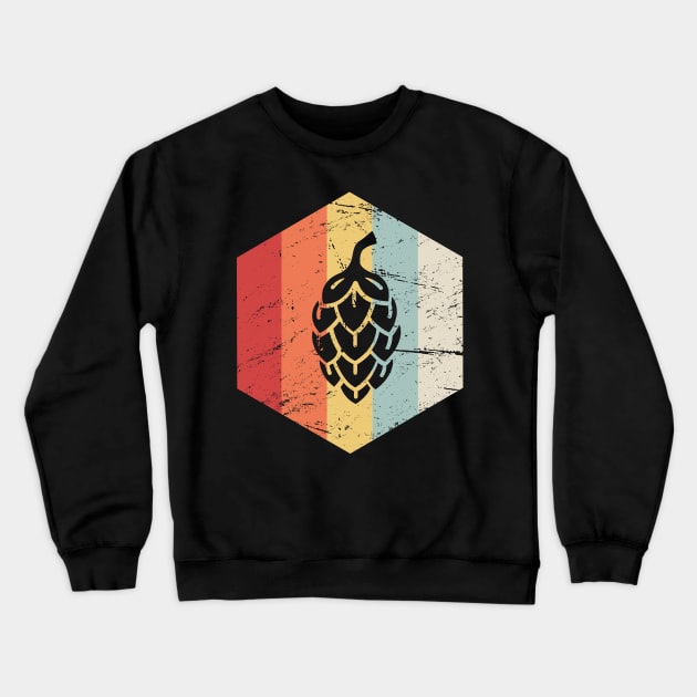 Retro Hops & Homebrew Beer Crewneck Sweatshirt by MeatMan